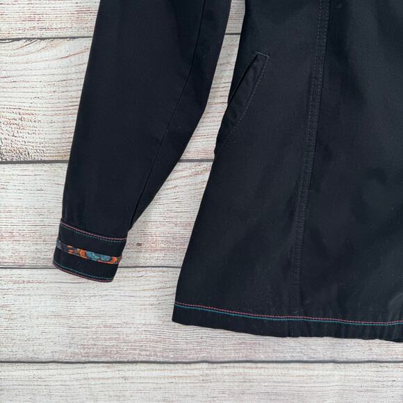 Ay Guey Tropical Embroidered Hooded Jacket Womens Small Black Floral Skull - Picture 5 of 12